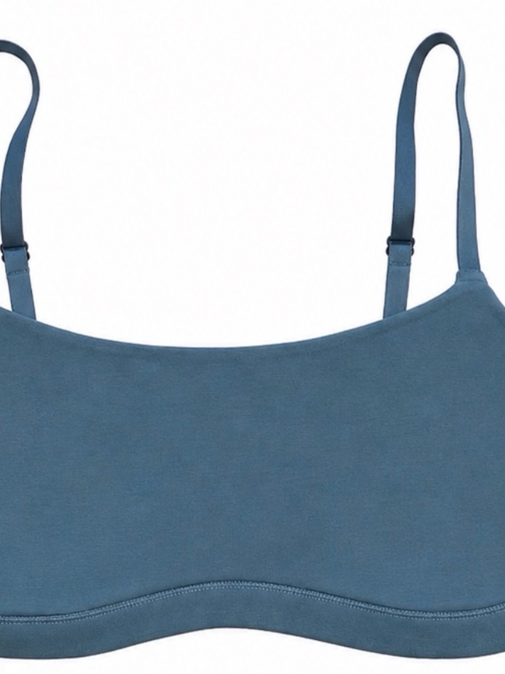 Quince Organic Cotton Scoop Neck Bralette Blue Adjustable Straps Size M 2 pk - Picture 3 of 4
